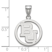 Sterling Silver Rhodium-plated LogoArt Baylor University Bears Medium Circle Pendant view 3