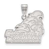 Sterling Silver Rhodium-plated LogoArt Coastal Carolina University Chanticleers Large Pendant view 1