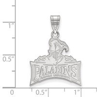 Sterling Silver Rhodium-plated LogoArt Furman University Paladins Large Pendant view 2