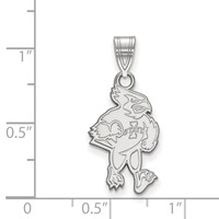 Sterling Silver Rhodium-plated LogoArt Iowa State University Cardinal Large Pendant view 2