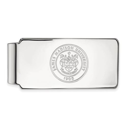 Sterling Silver Rhodium-plated LogoArt James Madison University Crest Money Clip