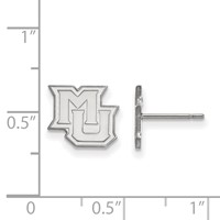 Sterling Silver Rhodium-plated LogoArt Marquette University M-u Extra Small Post Earrings view 2