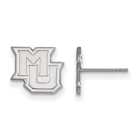 Sterling Silver Rhodium-plated LogoArt Marquette University M-u Extra Small Post Earrings view 1