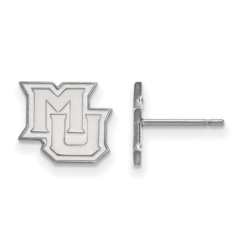 Sterling Silver Rhodium-plated LogoArt Marquette University M-u Extra Small Post Earrings