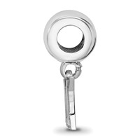 Sterling Silver Rhodium-plated LogoArt Miami University Ohio Letter M Extra Small Dangle Bead Charm view 2