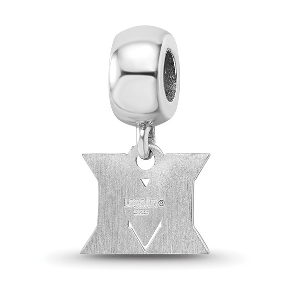 Sterling Silver Rhodium-plated LogoArt Miami University Ohio Letter M Extra Small Dangle Bead Charm