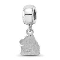 Sterling Silver Rhodium-plated LogoArt Northern Illinois University N-i-u Huskies Extra Small Dangle Bead Charm view 5