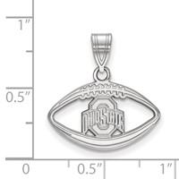 Sterling Silver Rhodium-plated LogoArt the Ohio State University Football Pendant view 2