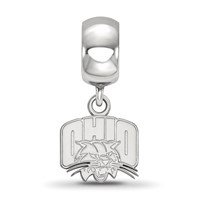 Sterling Silver Rhodium-plated LogoArt Ohio University Extra Small Dangle Bead Charm view 2