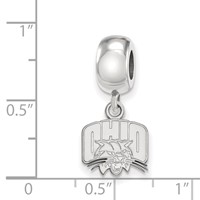 Sterling Silver Rhodium-plated LogoArt Ohio University Extra Small Dangle Bead Charm view 3