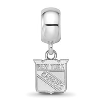 Sterling Silver Rhodium-plated Nhl LogoArt New York Rangers Extra Small Dangle Bead Charm view 3