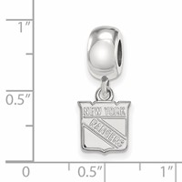 Sterling Silver Rhodium-plated Nhl LogoArt New York Rangers Extra Small Dangle Bead Charm view 4