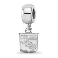 Sterling Silver Rhodium-plated Nhl LogoArt New York Rangers Extra Small Dangle Bead Charm view 1