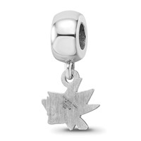 Sterling Silver Rhodium-plated Nhl LogoArt San Jose Sharks Extra Small Dangle Bead Charm view 5