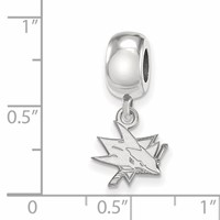 Sterling Silver Rhodium-plated Nhl LogoArt San Jose Sharks Extra Small Dangle Bead Charm view 4