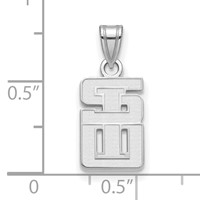 Sterling S. Rh-plated LogoArt Southern Illinois University Small Pendant view 2