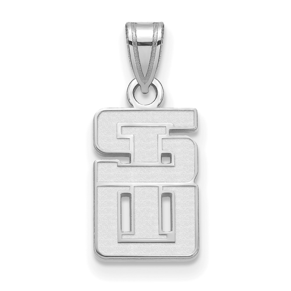 Sterling S. Rh-plated LogoArt Southern Illinois University Small Pendant