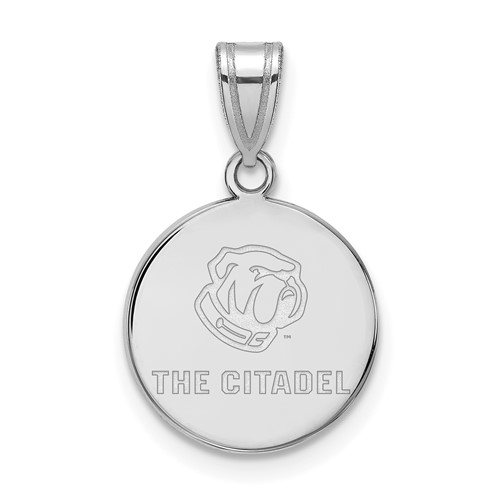 Sterling Silver Rh-plated LogoArt the Citadel Medium Pendant