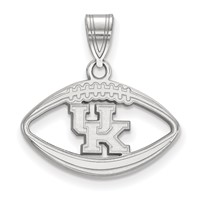 Sterling Silver Rhodium-plated LogoArt University of Kentucky U-k Football Pendant view 1