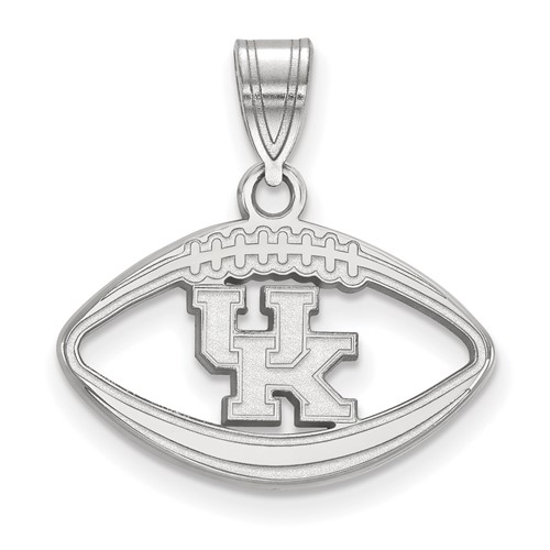 Sterling Silver Rhodium-plated LogoArt University of Kentucky U-k Football Pendant