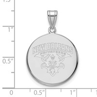 Sterling Silver Rhodium-plated LogoArt University of New Orleans U-n-o Large Disc Pendant view 2