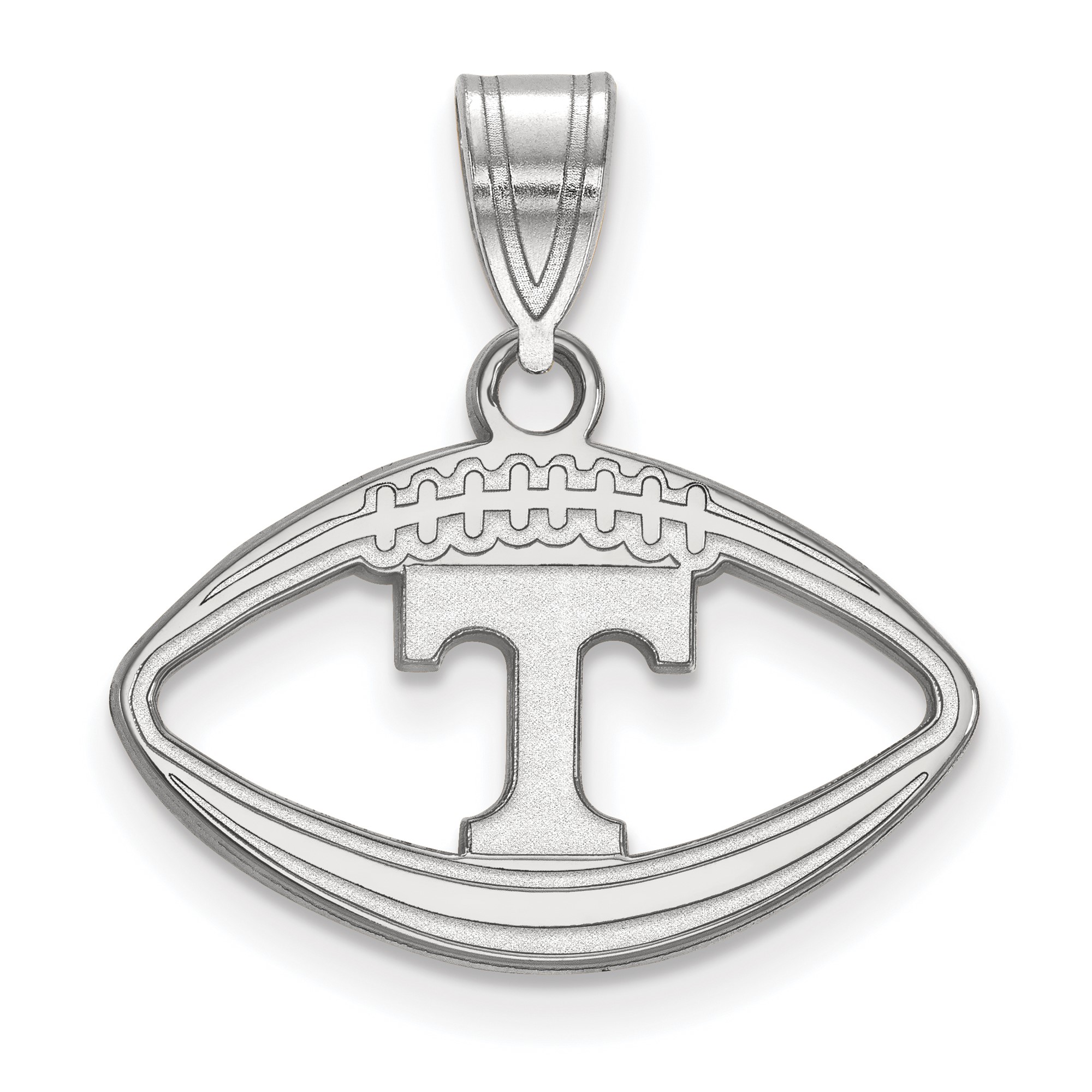 LogoArt University of Tennessee Letter T Football Pendant Sterling/Gold
