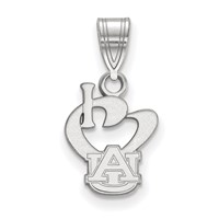 Sterling Silver Rhodium-plated LogoArt Auburn University Small I Heart A-u Pendant view 1