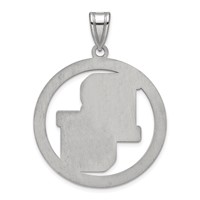 Sterling Silver Rhodium-plated LogoArt Baylor University Bears Extra Large Circle Pendant view 4