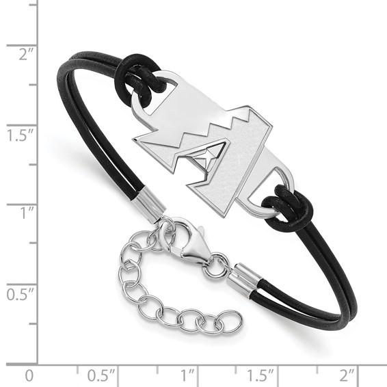 Sterling Silver Rhodium Plated Major League Baseball LogoArt Arizona Diamondbacks Bracelet