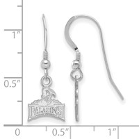 Sterling Silver Rhodium-plated LogoArt Furman University Paladins Extra Small Dangle Wire Earrings view 2
