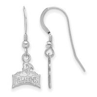 Sterling Silver Rhodium-plated LogoArt Furman University Paladins Extra Small Dangle Wire Earrings view 1