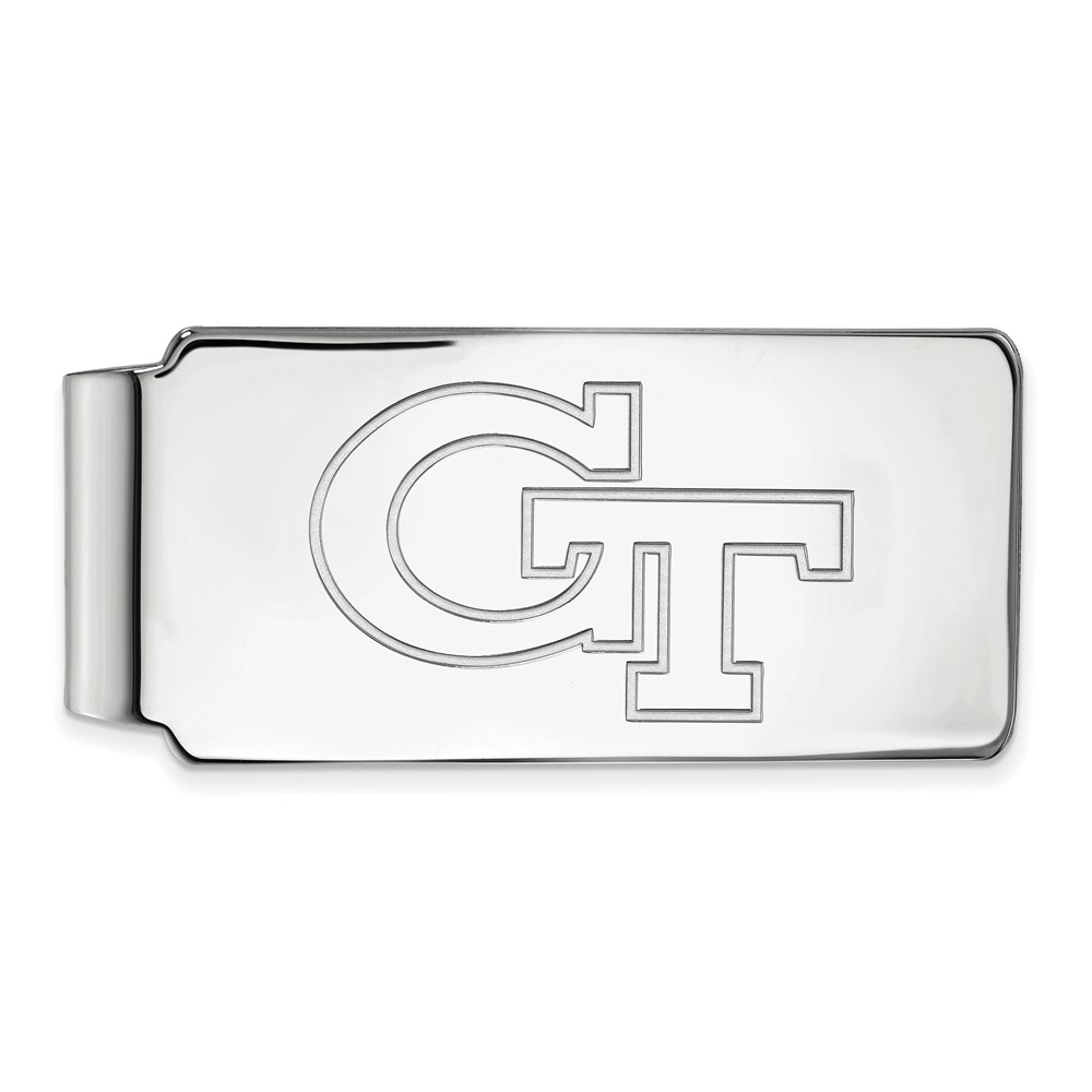 Sterling Silver Rhodium-plated LogoArt Georgia Institute of Technology G-t Money Clip