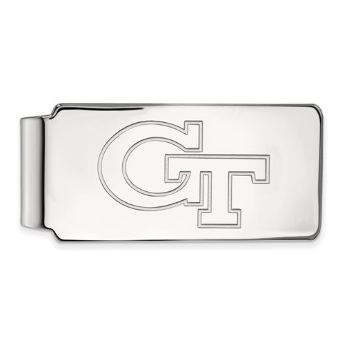 Sterling Silver Rhodium-plated LogoArt Georgia Institute of Technology G-t Money Clip