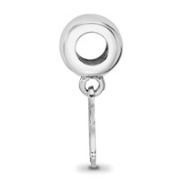 Sterling Silver Rhodium-plated LogoArt Marquette University M-u Extra Small Dangle Bead Charm view 2
