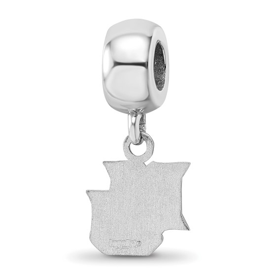 Sterling Silver Rhodium-plated LogoArt Marquette University M-U Extra Small Dangle Bead Charm