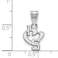 Sterling Silver Rhodium-plated LogoArt Michigan State University Small I Heart Logo Pendant view 2