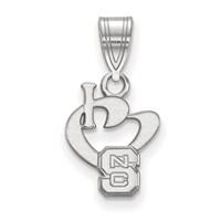 Sterling Silver Rhodium-plated LogoArt North Carolina State University Small I Heart N-c-s Pendant view 1