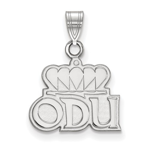 Sterling Silver Rhodium-plated LogoArt Old Dominion University O-d-u Small Pendant