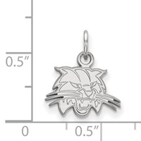 Sterling Silver Rhodium-plated LogoArt Ohio University Bobcat Extra Small Pendant view 2