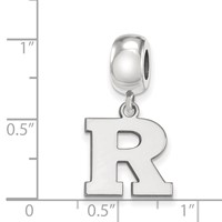 Sterling Silver Rhodium-plated LogoArt Rutgers University Letter R Small Dangle Bead Charm view 3