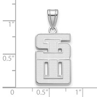 Sterling S. Rh-plated LogoArt Southern Illinois University Large Pendant view 3