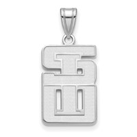 Sterling S. Rh-plated LogoArt Southern Illinois University Large Pendant view 1