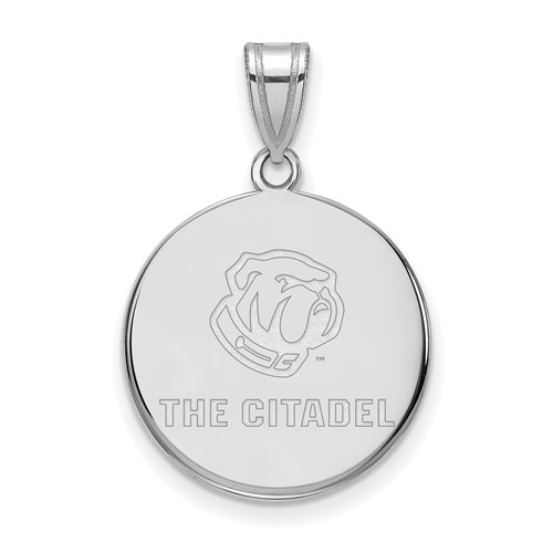Sterling Silver Rh-plated LogoArt the Citadel Large Pendant