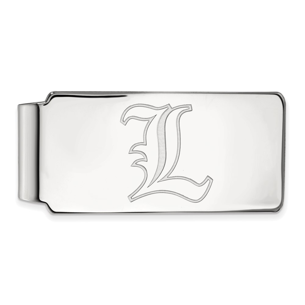 Sterling Silver Rhodium-plated LogoArt University of Louisville Letter L Money Clip