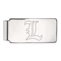 Sterling Silver Rhodium-plated LogoArt University of Louisville Letter L Money Clip view 1