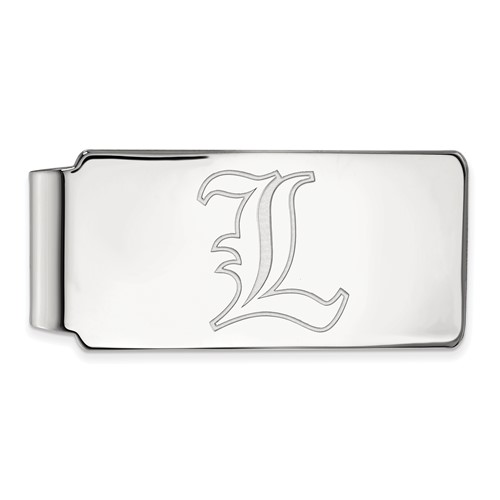 Sterling Silver Rhodium-plated LogoArt University of Louisville Letter L Money Clip