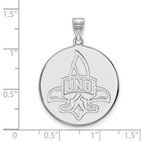 Sterling Silver Rhodium-plated LogoArt University of New Orleans U-n-o Extra Large Disc Pendant view 2