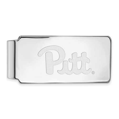 Sterling Silver Rhodium-plated LogoArt University of Pittsburgh Money Clip