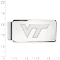 Sterling Silver Rhodium-plated LogoArt Virginia Tech V-t Money Clip view 2