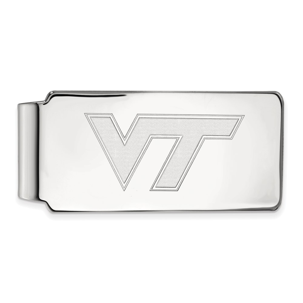 Sterling Silver Rhodium-plated LogoArt Virginia Tech V-t Money Clip